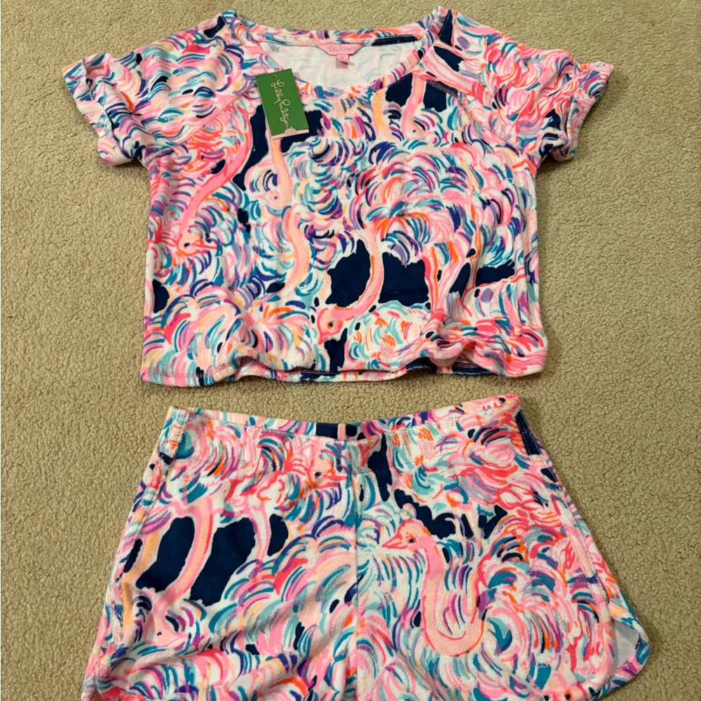 Lilly Pulitzer Pink and Blue Kids Pajama Set